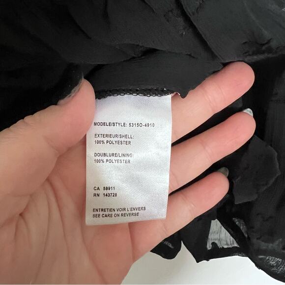 NWT TRIBAL JEANS Black Ruffle Blouse w/ Tassels Size XL - Picture 8 of 15